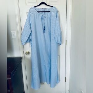 Marina Rinaldi Sport Blue & White Striped Maxi DressCoastal Resort Cotton Tunic